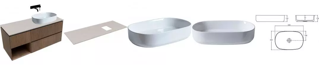 Тумба с раковиной «Allen Brau» Infinity 120 R (274262) (Fantasy Oval 55/36) подвесная natural oak правая