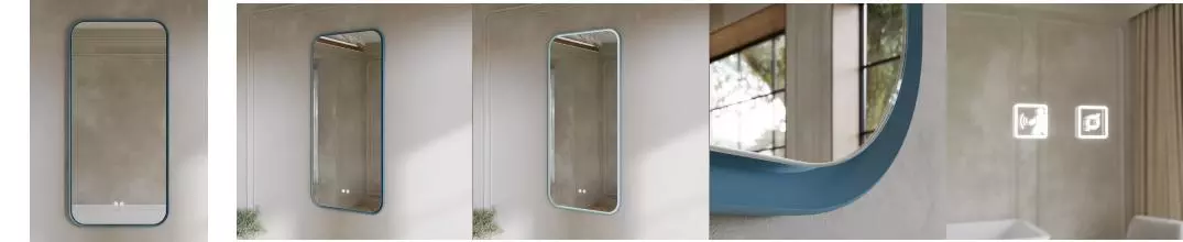 Зеркало «Ukko» Flex 63/135 с сенсорным выключателем без света голубое