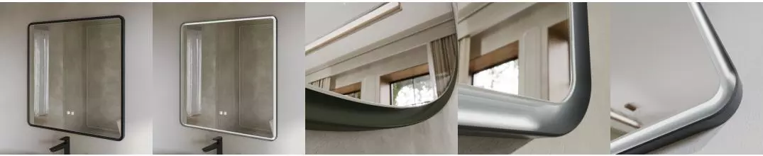 Зеркало «Ukko» Ember 84/84 с сенсорным выключателем с подсветкой чёрное Зеркало «Ukko» Ember 84/84 с сенсорным выключателем с подсветкой чёрное