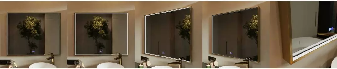 Зеркало «Ukko» Fresco 100/80 с сенсоным выключателем с подсветкой и подогревом золото