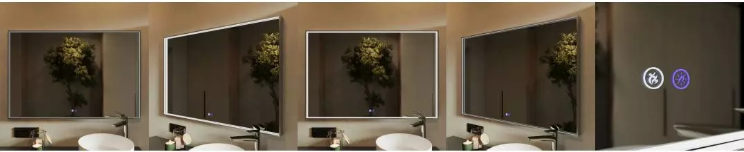 Зеркало «Ukko» Fresco 120/80 с сенсоным выключателем с подсветкой и подогревом серебро