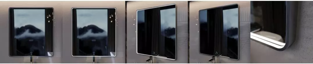 Зеркало «Ukko» Vento 100/110 с сенсорным выключателем с часами с подсветкой и подогревом серебро Зеркало «Ukko» Vento 100/110 с сенсорным выключателем с часами с подсветкой и подогревом серебро