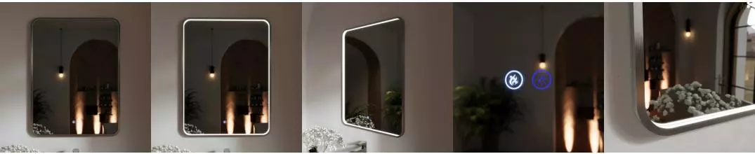 Зеркало «Ukko» Ellisse 60/80 с сенсорным выключателем с подсветкой и подогревом серебро