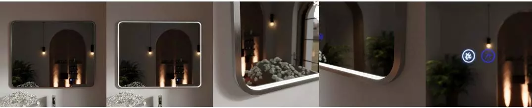 Зеркало «Ukko» Ellisse 100/80 с сенсорным выключателем с подсветкой и подогревом серебро