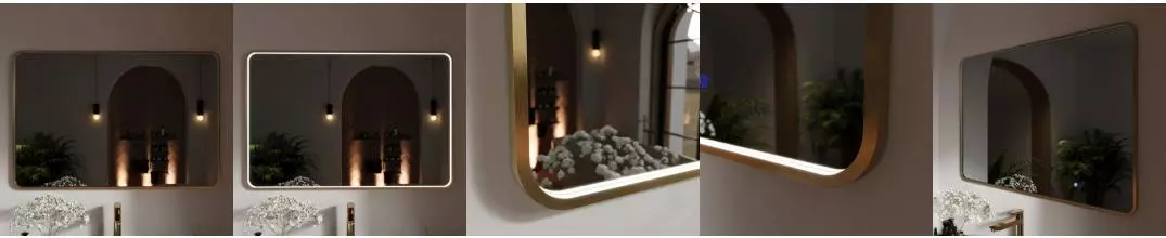 Зеркало «Ukko» Ellisse 120/80 с сенсорным выключателем с подсветкой и подогревом золото