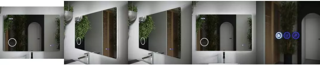 Зеркало «Ukko» Denali 120/80 с сенсорным выключателем с часами с подсветкой и подогревом