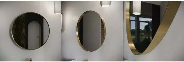 Зеркало «Ukko» Augusta 80 без света золото