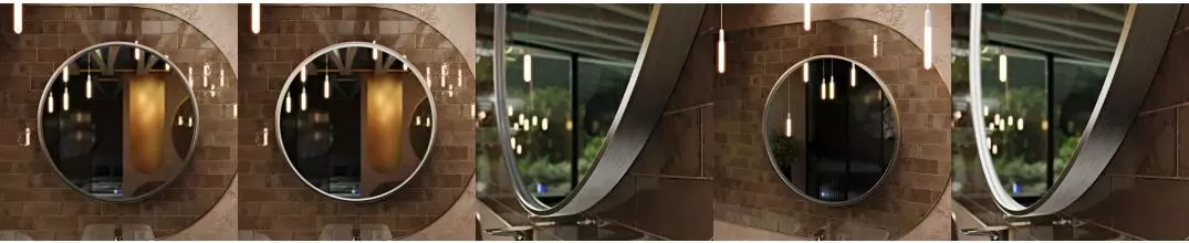 Зеркало «Ukko» Sanrey 80 с сенсорным выключателем с подсветкой и подогревом серебро