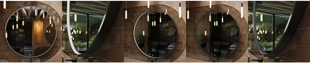 Зеркало «Ukko» Sanrey 100 с сенсорным выключателем с подсветкой и подогревом чёрное Зеркало «Ukko» Sanrey 100 с сенсорным выключателем с подсветкой и подогревом чёрное