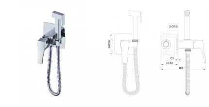 Смеситель с гигиеническим душем «Wonzon & Woghand» Flex WW-88829072-CR хром Смеситель с гигиеническим душем «Wonzon & Woghand» Flex WW-88829072-CR хром