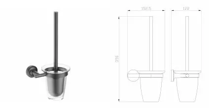 Туалетный ершик в комплекте WONZON & WOGHAND SIMPLE, Тёмный графит (WW-6529-BGM) · Simple, Wonzon & Woghand, WW-6529-BGM