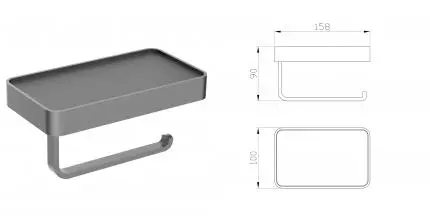 Держатель для туалетной бумаги с полкой WONZON & WOGHAND GRAFFITY, Тёмный графит (WW-9366-BGM) · Graffity, Wonzon & Woghand, WW-9366-BGM