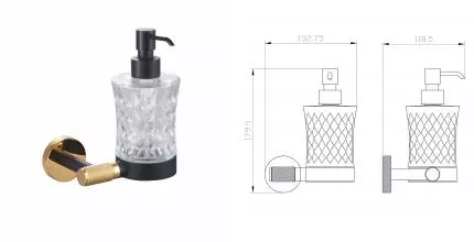 Дозатор мыла WONZON & WOGHAND MAJESTIC, Чёрный/Золото (WW-9224) · Majestic, Wonzon & Woghand, WW-9224