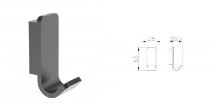 Крючок для ванной WONZON & WOGHAND LOTTE, Тёмный графит (WW-8315-BGM) · Wonzon & Woghand, WW-8315-BGM