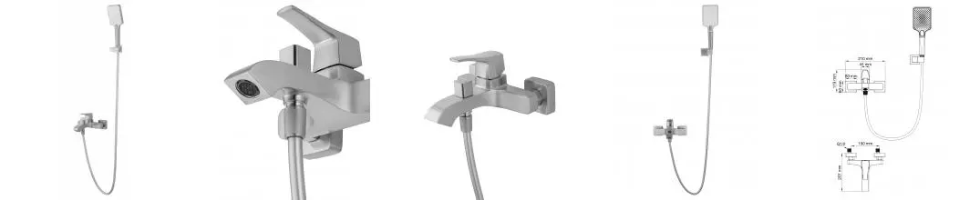 Смеситель для ванны с душем «Wonzon & Woghand» Flex WW-88037072-BN брашированный никель Смеситель для ванны с душем «Wonzon & Woghand» Flex WW-88037072-BN брашированный никель