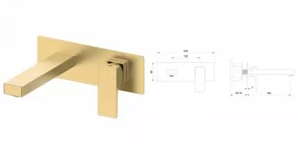 Смеситель для раковины «Wonzon & Woghand» Cube 2.0 WW-88869068-BG брашированное золото Смеситель для раковины «Wonzon & Woghand» Cube 2.0 WW-88869068-BG брашированное золото
