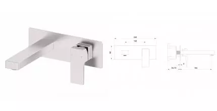 Смеситель для раковины «Wonzon & Woghand» Cube 2.0 WW-88869068-BN брашированный никель Смеситель для раковины «Wonzon & Woghand» Cube 2.0 WW-88869068-BN брашированный никель