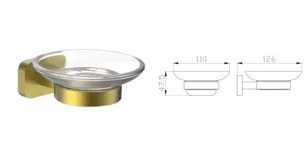 Мыльница с держателем WONZON & WOGHAND GRAFFITY, Брашированное золото (WW-9322-BG) · Graffity, Wonzon & Woghand, WW-9322-BG