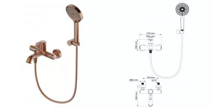 Смеситель для ванны с душем WONZON & WOGHAND TOR, Розовое золото (WW-88037073-RG) · Tor, Wonzon & Woghand, WW-88037073-RG Смеситель для ванны с душем WONZON & WOGHAND TOR, Розовое золото (WW-88037073-RG) · Tor, Wonzon & Woghand, WW-88037073-RG