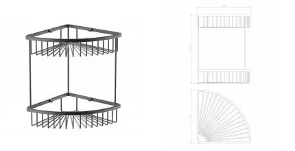 Полка для ванной 2-х ярусная WONZON & WOGHAND, Тёмный графит (WW-4128-BGM) · Wonzon & Woghand, WW-4128-BGM