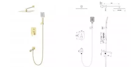 Душевая система встраиваемая WONZON & WOGHAND FLEX, Брашированное золото (WW-88939072-BG) · Flex, Wonzon & Woghand, WW-88939072-BG Душевая система встраиваемая WONZON & WOGHAND FLEX, Брашированное золото (WW-88939072-BG) · Flex, Wonzon & Woghand, WW-88939072-BG