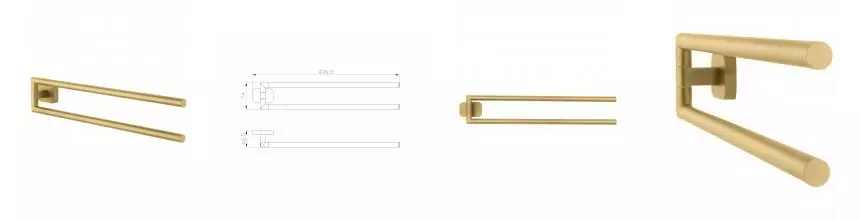 Полотенцедержатель поворотный WONZON & WOGHAND GRAFFITY, Брашированное золото (WW-9331-BG) · Graffity, Wonzon & Woghand, WW-9331-BG