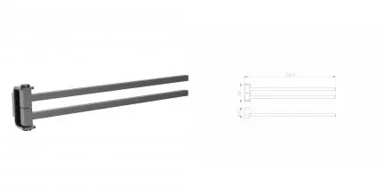 Полотенцедержатель поворотный WONZON & WOGHAND LOTTE, Тёмный графит (WW-8331-BGM) · Wonzon & Woghand, WW-8331-BGM