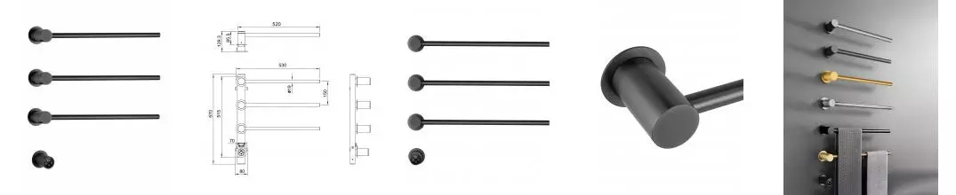 Полотенцесушитель электрический встраиваемый WONZON & WOGHAND HAMBURG, Тёмный графит (WW-AL313-GM) · Hamburg, Wonzon & Woghand, WW-AL313-GM