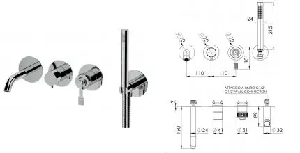 Внешняя часть смесителя «Remer» Atelier AL53D2PWB хром Внешняя часть смесителя «Remer» Atelier AL53D2PWB хром
