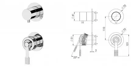 Внешняя часть смесителя «Remer» Atelier AL92PWB хром Внешняя часть смесителя «Remer» Atelier AL92PWB хром