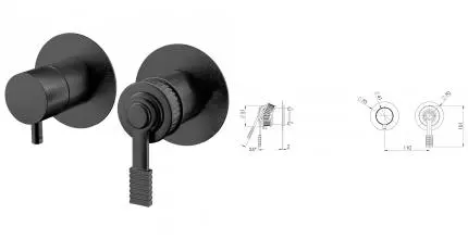 Внешняя часть смесителя «Remer» Atelier AL92ZPWBCFP брашированный чёрный хром