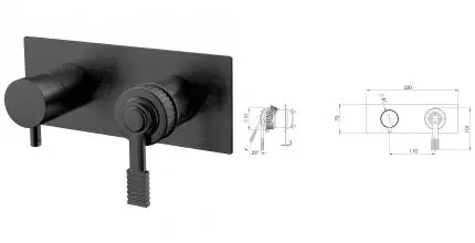 Внешняя часть смесителя «Remer» Atelier AL92ZWBCFP брашированный чёрный хром