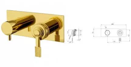 Внешняя часть смесителя «Remer» Atelier AL92ZWBDO золото