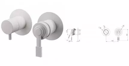 Внешняя часть смесителя «Remer» Atelier AL93ZPWBBO белая матовая