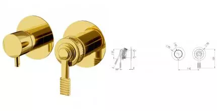 Внешняя часть смесителя «Remer» Atelier AL93ZPWBDO золото