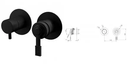 Внешняя часть смесителя «Remer» Atelier AL93ZPWBNO чёрная матовая