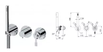 Внешняя часть смесителя «Remer» Atelier AL97D2PWB хром Внешняя часть смесителя «Remer» Atelier AL97D2PWB хром