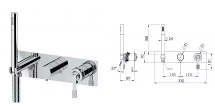 Внешняя часть смесителя «Remer» Atelier AL97D2WB хром Внешняя часть смесителя «Remer» Atelier AL97D2WB хром