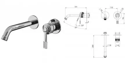 Внешняя часть смесителя «Remer» Atelier AL15PLWB хром Внешняя часть смесителя «Remer» Atelier AL15PLWB хром