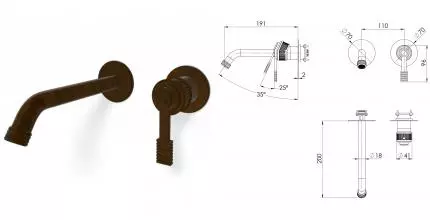 Внешняя часть смесителя «Remer» Atelier AL15PLWBBR масляная бронза