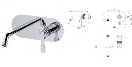 Внешняя часть смесителя «Remer» Atelier AL15WB хром Внешняя часть смесителя «Remer» Atelier AL15WB хром