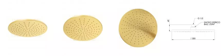 Верхний душ Mariani B22STB0130, золото брашированное, шт B22STB0130 · Mariani, B22STB0130