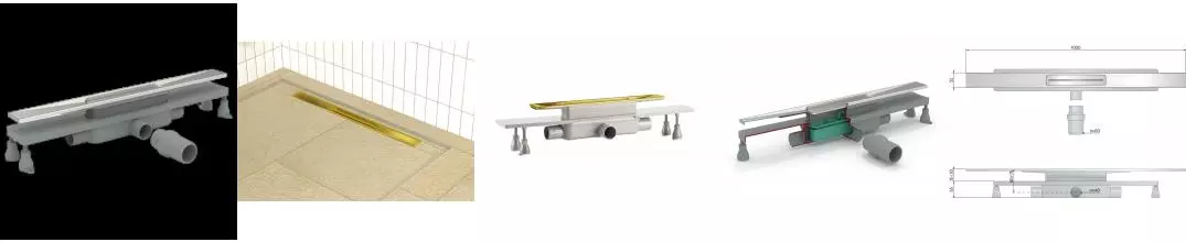 Дренажный канал 100 см, ABS, горизонтальный выход OMP Tea Emyflow 5963.404.8.3, золото брашированное, шт 5963.404.8.3 · Remer, 5963.404.8.3