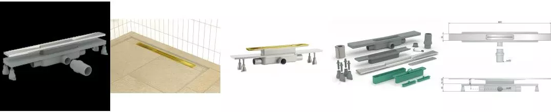 Дренажный канал 80 см, ABS, горизонтальный выход OMP Tea Emyflow 5963.204.8.3, золото брашированное, шт 5963.204.8.3 · Remer, 5963.204.8.3