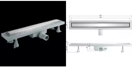 Дренажный канал 80 см, PP, горизонтальный выход OMP Tea Deflow 973.201.8, шт 973.201.8 · Remer, 973.201.8