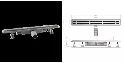 Дренажный канал 80 см, под плитку OMP Tea Renova Eko 4943.273.8, шт 4943.273.8 · Remer, 4943.273.8