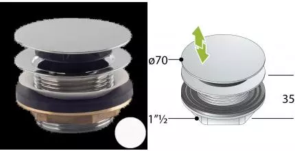 Слив для ванны click-clack 1”1/2, без перелива OMP Tea Clicker 8568.060.6.XD, белый матовый, шт 8568.060.6.XD · Remer, 8568.060.6.XD Слив для ванны click-clack 1”1/2, без перелива OMP Tea Clicker 8568.060.6.XD, белый матовый, шт 8568.060.6.XD · Remer, 8568.060.6.XD