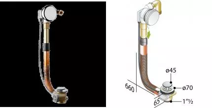 Слив-перелив с наполнением для ванны OMP Tea 595.180.6, хром, шт 595.180.6 · Remer, 595.180.6