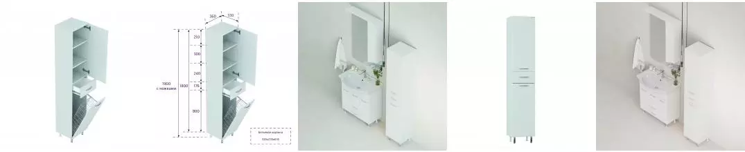 Пенал с 1 ящ. Модерн 36.17 с корзиной Пр. · Onika, 403603