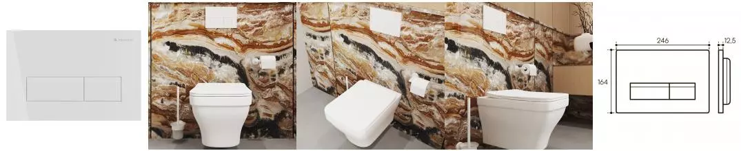 Кнопка смыва «Aqueduto» Retangulo Novo RET0210 пластик белая